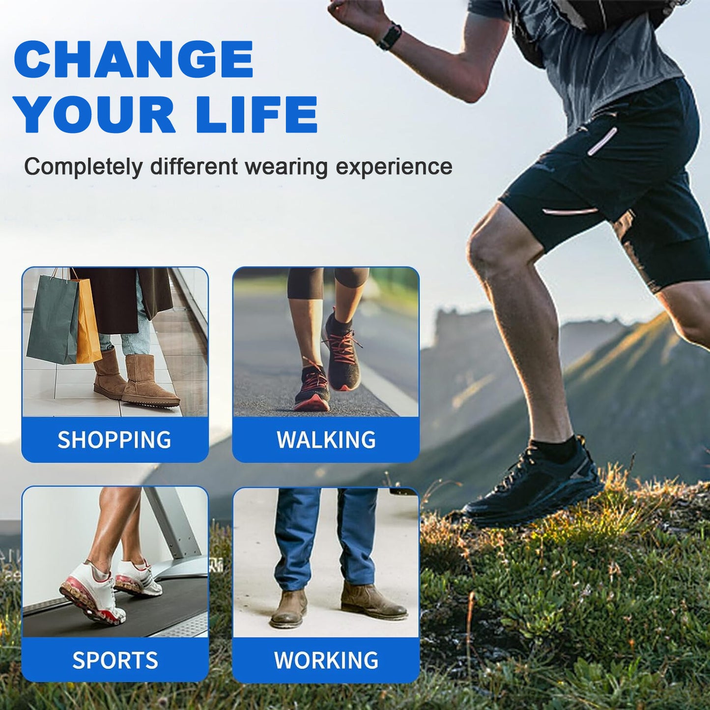 4D Orthotic Shoe Insoles Inserts Men Women Arch Support for Plantar Fasciitis US