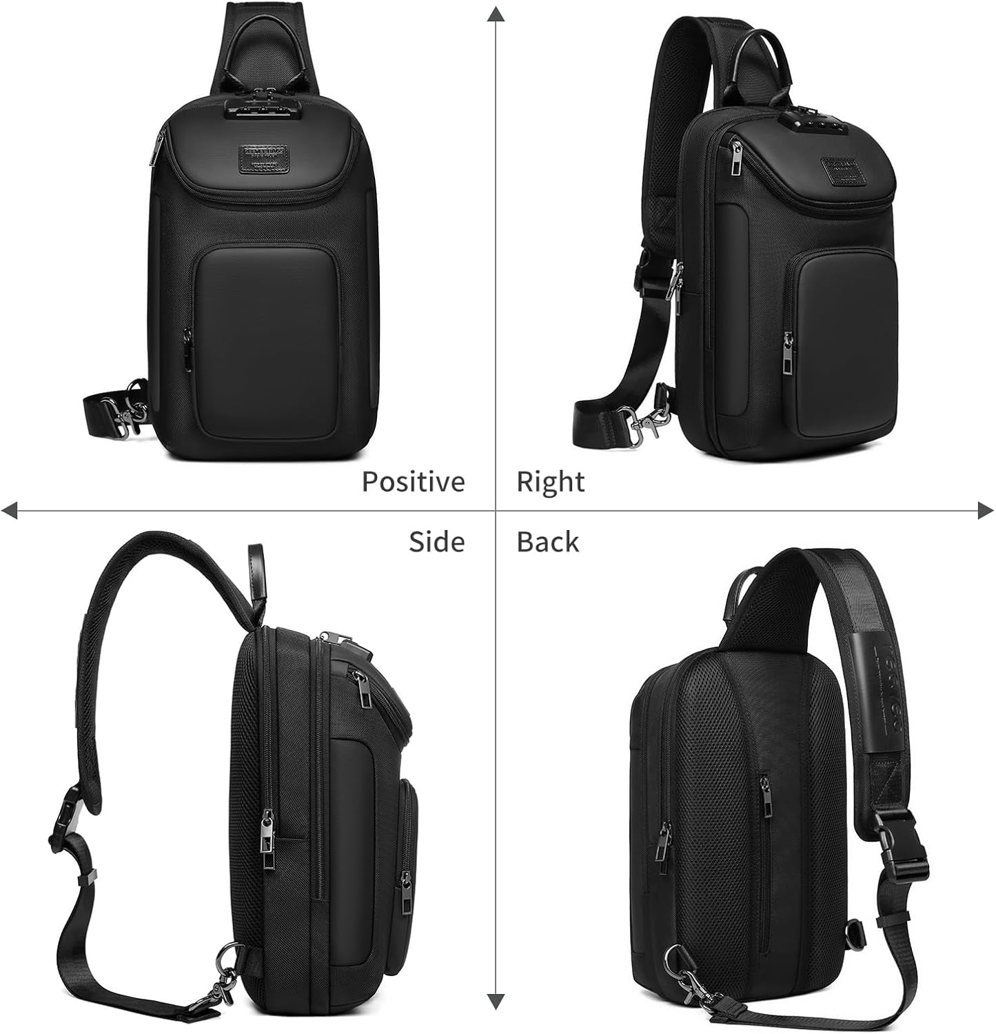 Sling Backpack Sling Bag Crossbody Backpack Shoulder Casual Daypack Rucksack for Men (Gray)